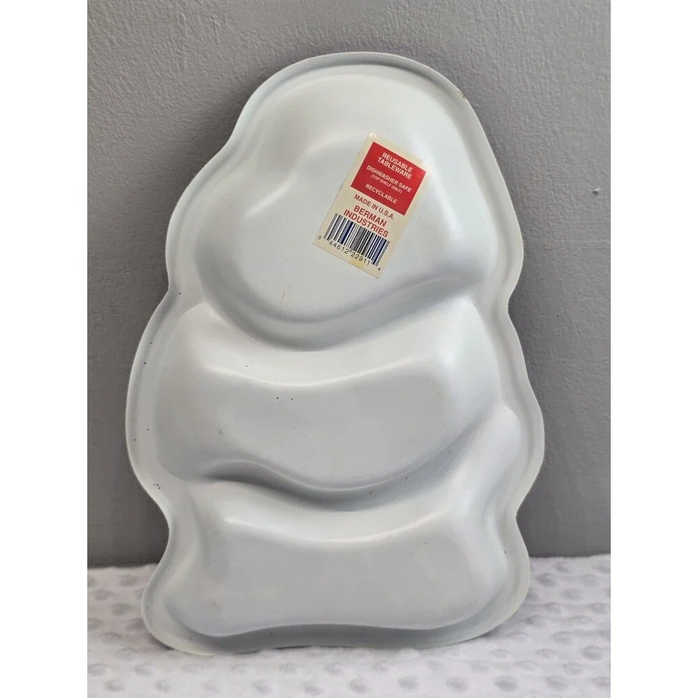 Vintage Halloween Serving Tray Berman Plastic Candy Treat Dish Witch Pumpkin Cat